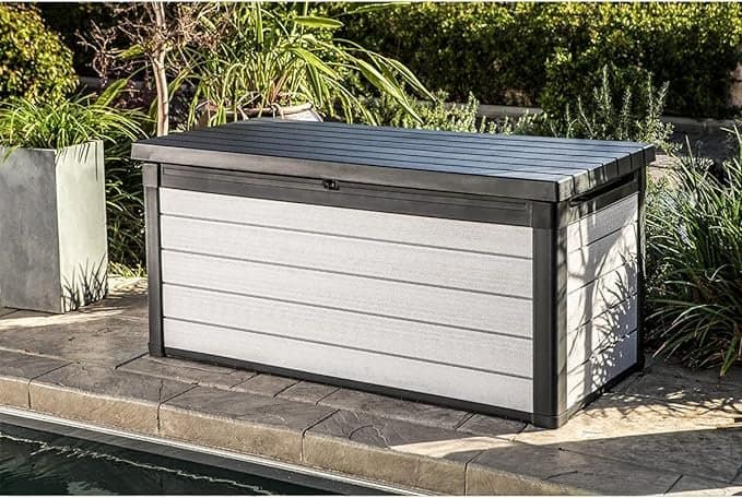 Keter Denali Arcon exterior Baul almacenaje Capacidad 570L Resina Color gris Ordenacion jardin y terraza 152 x 72.5 x 70 cm
