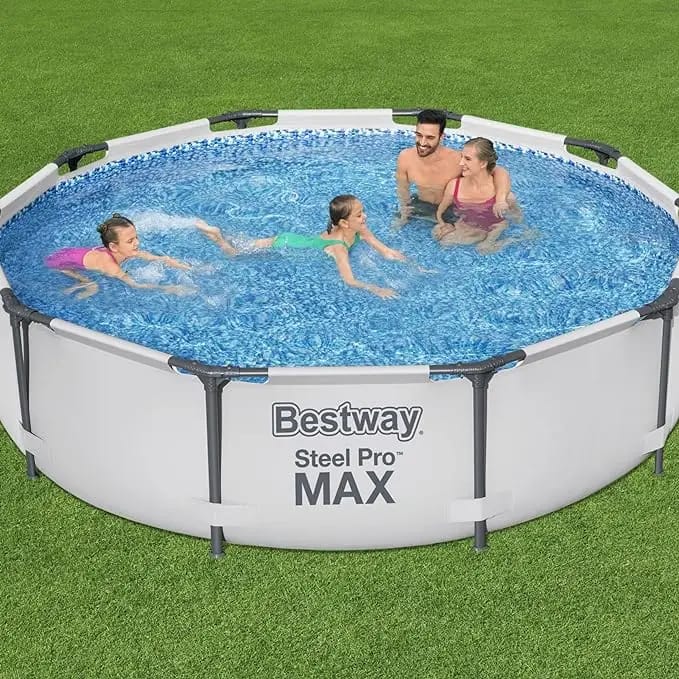 Inicio 2 Bestway MAX Steel Pro Piscina con marco redondo con bomba de filtrado gris 305 m multicolor
